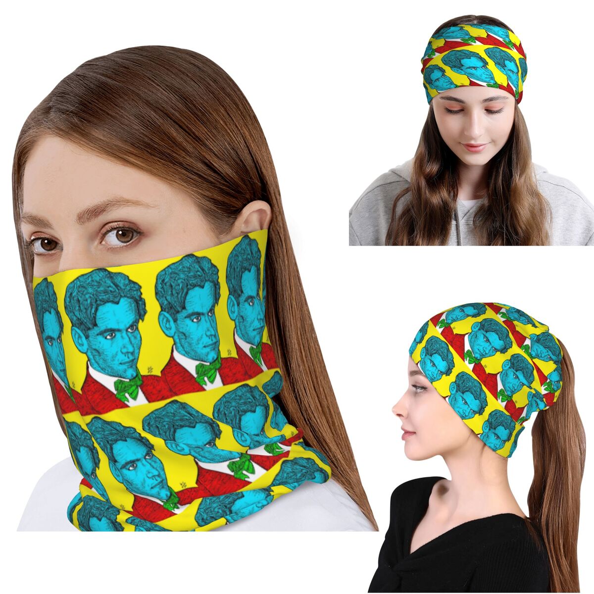 Knit Beanie Hat Warm - Portret Federico Garcia Lorca 16 Bandana