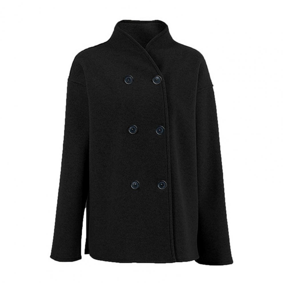 Damski płaszcz zimowy, krótki  – Wool Coat Peacoat recenzja i cena